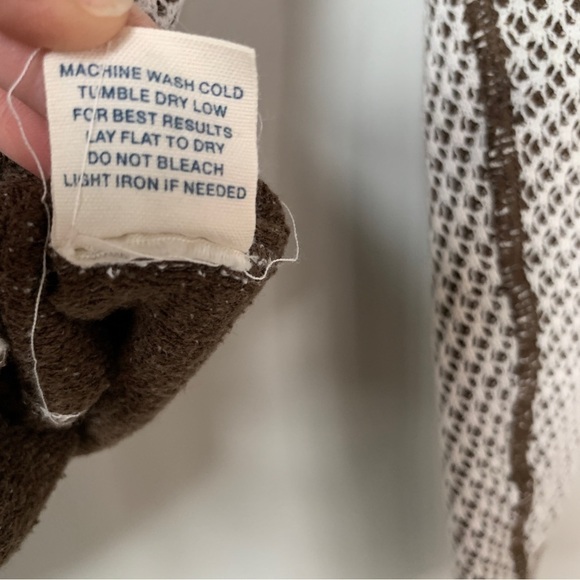 Title Nine Brown & Cream Sweater Jacket w/Hood Size S - Picture 8 of 8